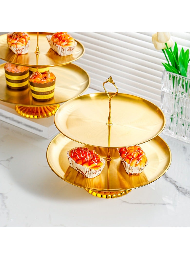 Stainless Steel Tray Dessert Stand Pastry Stand Cake Stand Serving Platter Serving Plate Tray (2 TIER)  - Image 5