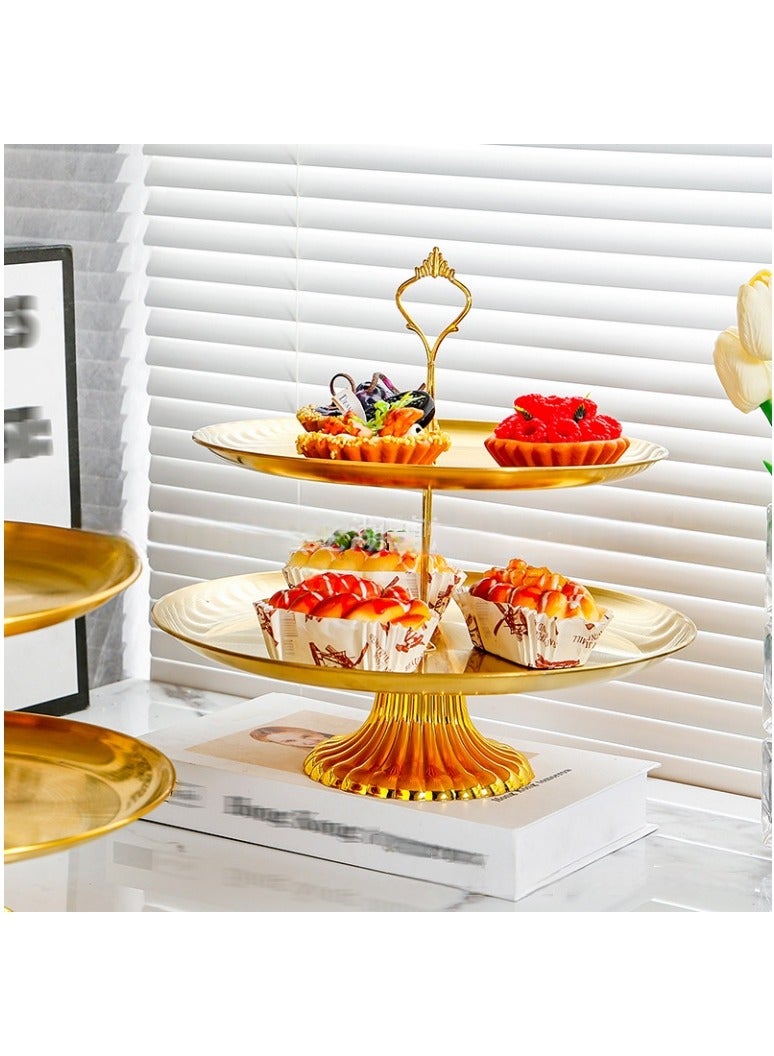 Stainless Steel Tray Dessert Stand Pastry Stand Cake Stand Serving Platter Serving Plate Tray (2 TIER)  - Image 4