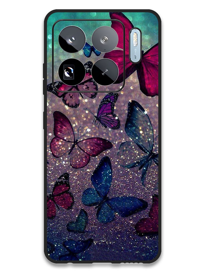 Theodor Case Compatible with Xiaomi 15S Pro 6.73 Inch Protection Shockproof Bumper Cover Glitters Butterflies - Image 1