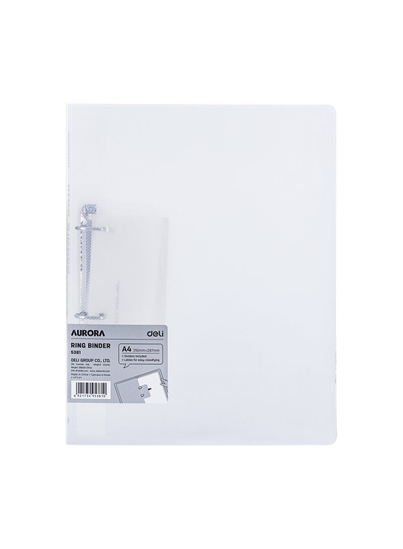 Deli E5381 A4 Ring Binder – Transparent - Image 2