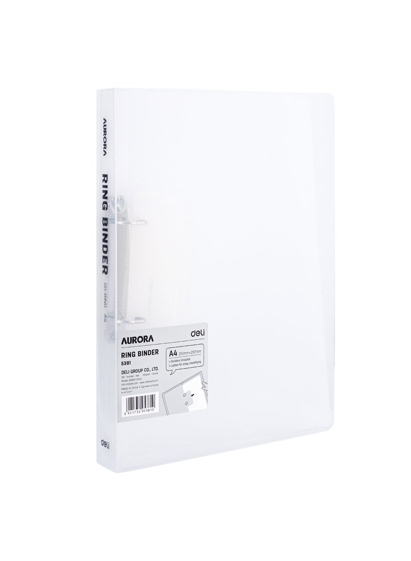 Deli E5381 A4 Ring Binder – Transparent - Image 4