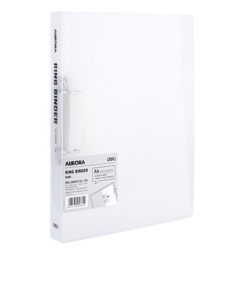 Deli E5381 A4 Ring Binder – Transparent - Image 1