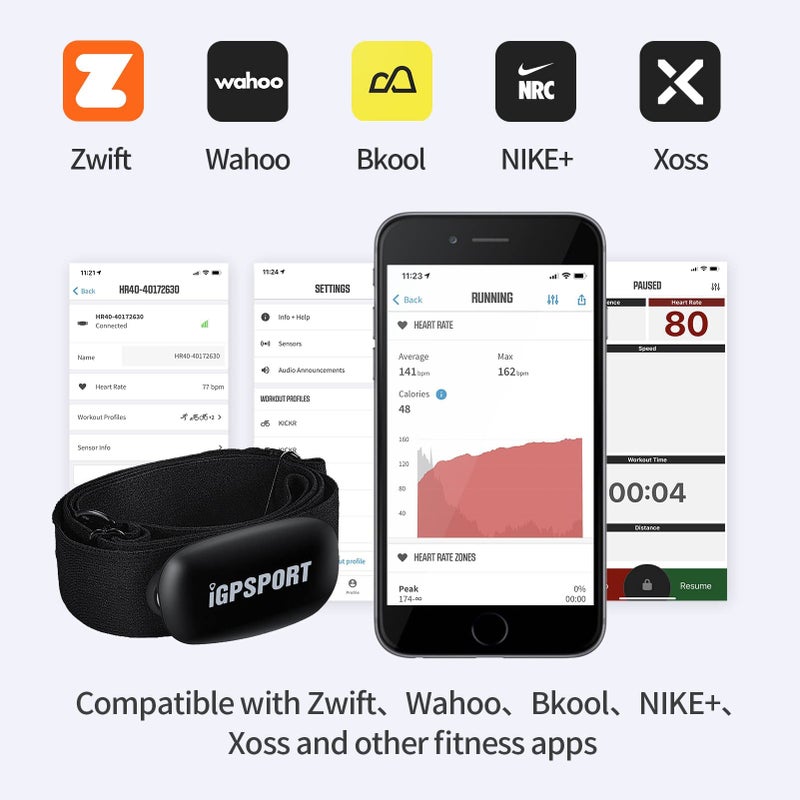 iGPSPORT for Running Cycling Gym Compatible with Garmin Polar Wahoo Bike Computer - Image 3