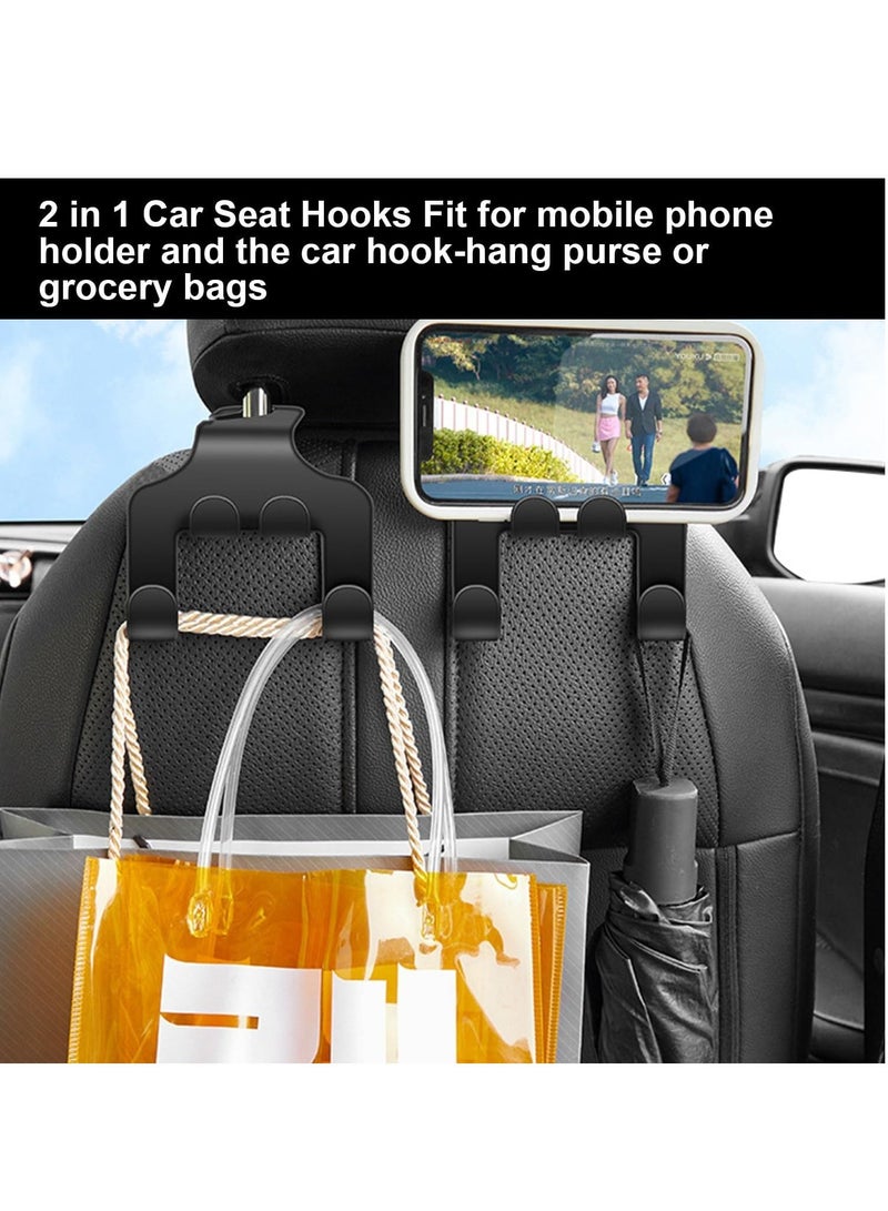 RATSAW Car Headrest Hooks 2 Pack 2023 Upgraded 2 in 1 Car Vehicle Seat Headrest Hanger Holder Hooks Universal Vehicle Backseat Hanger Interior Accessories for Handbag and Bag  - Image 3