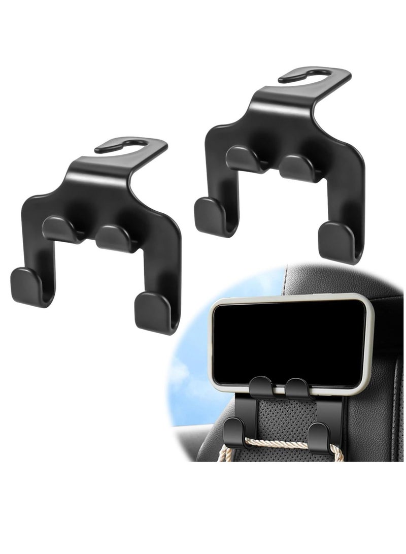 RATSAW Car Headrest Hooks 2 Pack 2023 Upgraded 2 in 1 Car Vehicle Seat Headrest Hanger Holder Hooks Universal Vehicle Backseat Hanger Interior Accessories for Handbag and Bag  - Image 1