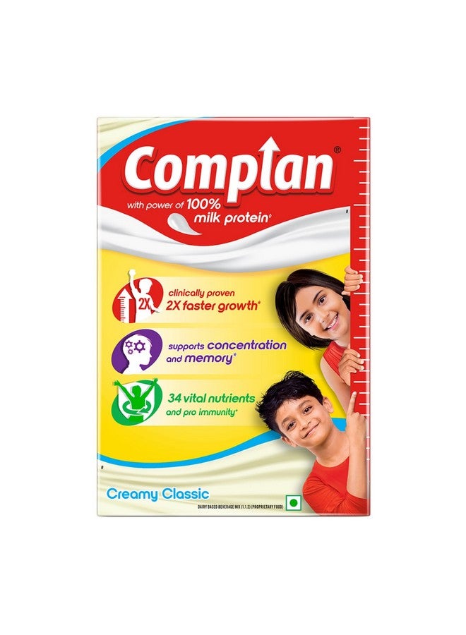 Complan Complan Nutrition Drink Powder for Children, Creamy Classic Flavour, 500 g Carton | Nutrition drink for kids with protein & 34 vital nutrients  - Image 1