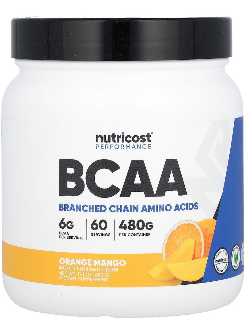 Nutricost Performance, BCAA, Orange Mango, 17.1 oz (480 g)