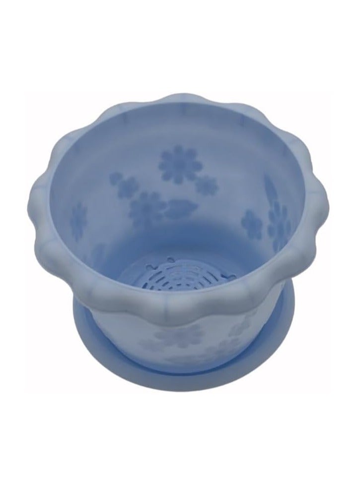 Generic FG ZAIN Round Flower Pots with Bottom Tray – Pack of 5  - Image 1