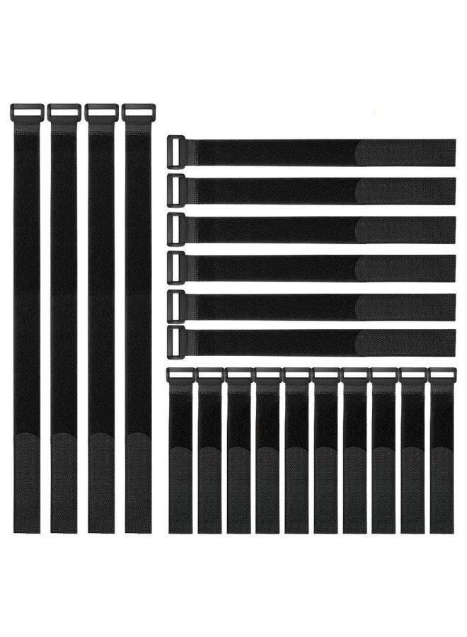 Reusable Fastening Cable Straps and Cable Ties Set 20 Pack(8-12-18) by,Adjustable Multi-Purpose Hook and Loop Cord Ties to Keep Cords Organized and Tidy - Image 1