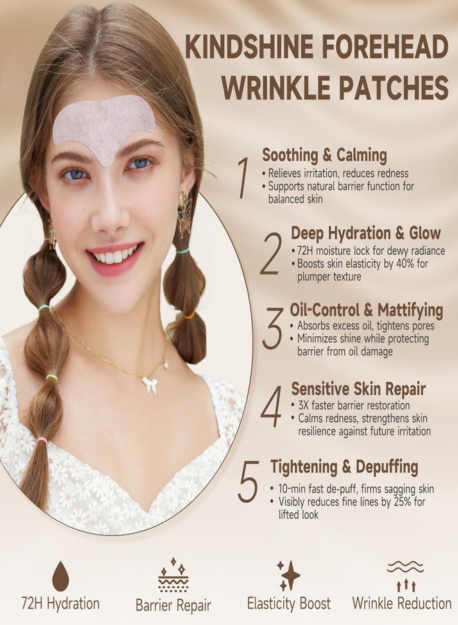 kindshine 20PCS Forehead Wrinkle Patches, Forehead Face Masks, Anti Wrinkle Facial Patches with Hyaluronic Acid & Collagen, Overnight Forehead Patches for Wrinkles - Image 3