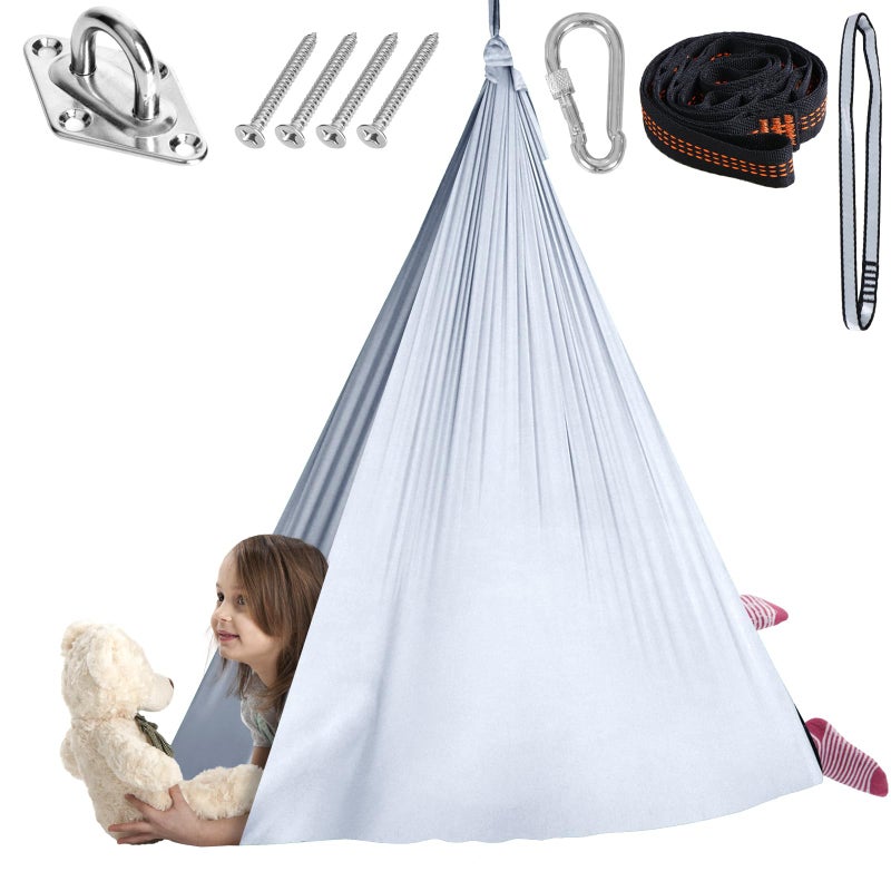 Chihee Sensory Swing Therapy Swing Hammock Indoor Outdoor for Kids Hardware Included Soft Breathable Nylon Cuddle Swing Joy Hammock for Child Adult with Autism ADHD Aspergers Sensory Integration