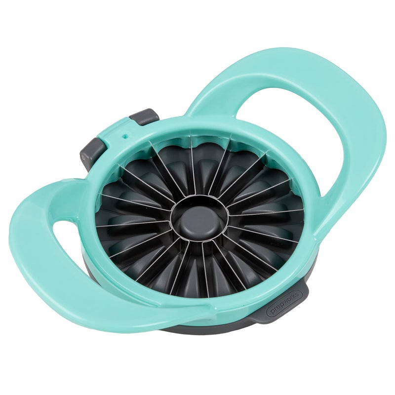 Progressive International PrepWorks by Progressive Dishwasher Safe 16Slice Thin Apple Slicer and Corer with Attached Safety Cover Turquoise 