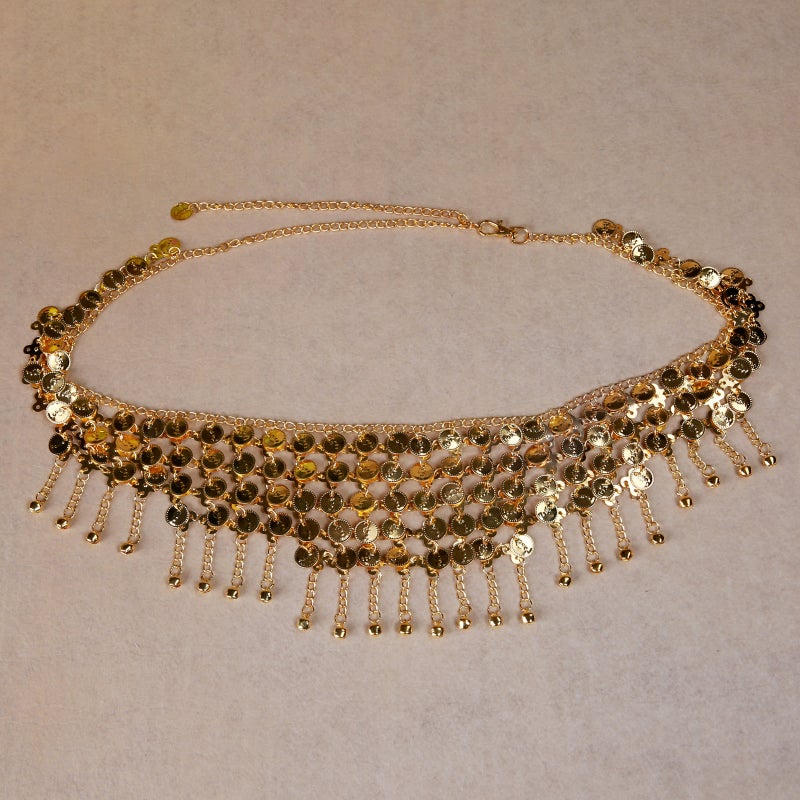 Dancer Coin Belly Dance Waist Chain Belly Dance Belt Waist Chain Waist Decoration Oriental Dance Waist Chain Metal Waist Chain(Silver, Free size) - Image 2