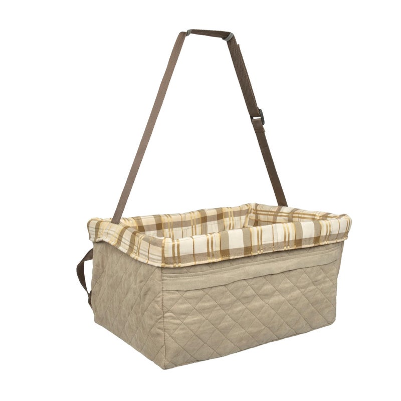 PetSafe Happy Ride Booster Seat for Dogs - Open Road Comfort - Safe Tether System - Zipper Pouch Dog Seat - Machine Washable Fleece Liner - Easy Install Design - Tan - Up to 18 lb - Image 2