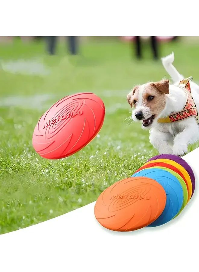 Durable Orange Green Purple Red Flying Disc Dog Toy 8.66 Inch Multipurpose Interactive Outdoor Chew Play - Image 3