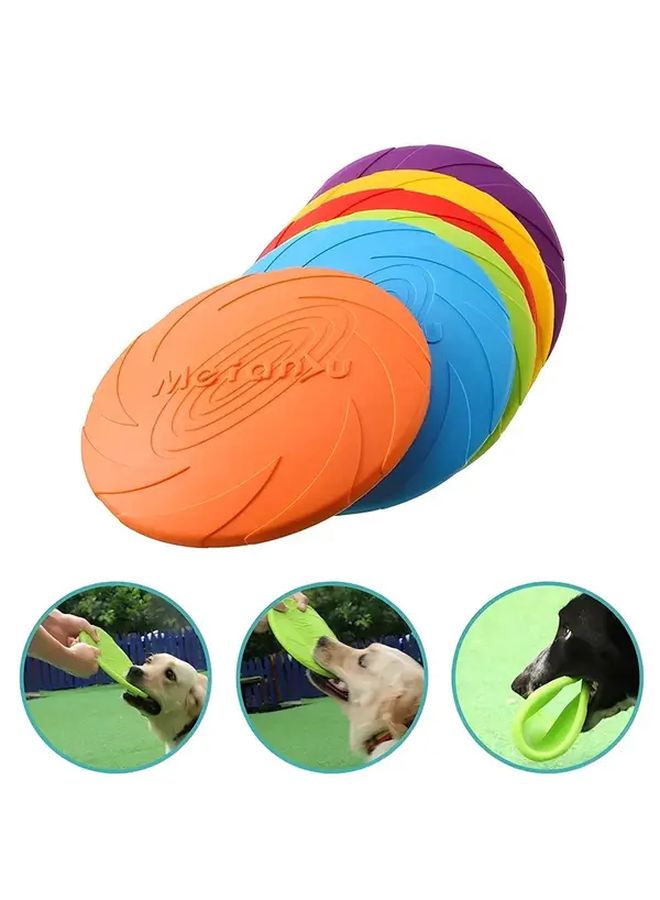 Durable Orange Green Purple Red Flying Disc Dog Toy 8.66 Inch Multipurpose Interactive Outdoor Chew Play - Image 1