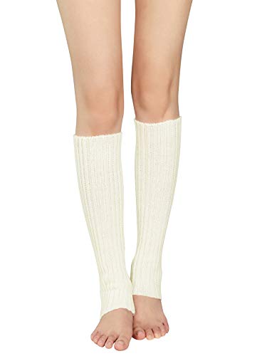 American Trends Leg Warmers for Women Girls 80s Ribbed Leg Warmer for Neon Party Knitted Fall Winter Sports Socks 2pack(Black+White) - Image 4