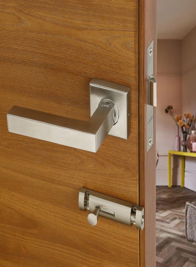 LAPO Heavy Duty Door Locks for Bathroom, Door Lock Without Key for Balcony, Door Handlesets Without Key for Storeroom, Handle Lock for Pooja Ghar, Balcony | Matt Finish | 3 Years Warranty CMH-28T - Image 1