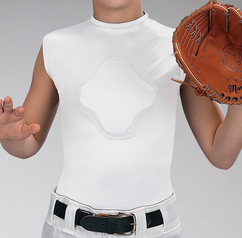 Markwort Unisex Adult Dome Baseball-and-softball-catcher-chest-protectors, White, Large US - Image 2