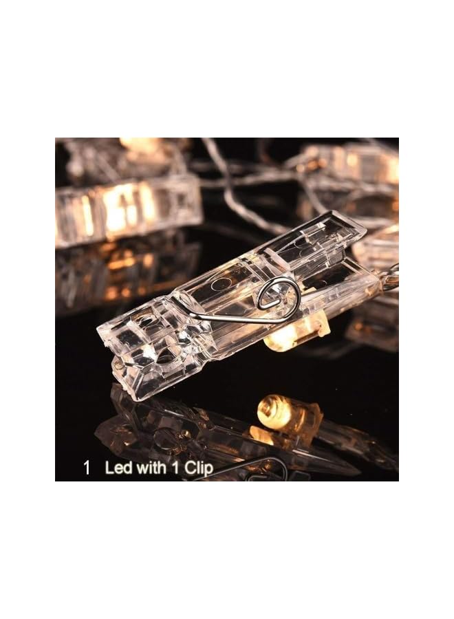 The Bros Photo Clip String Lights, LED Battery Operated Starry Fairy Copper String Lights with Clips Warm White for Pictures Bedroom Wall Patio Halloween Thanksgiving Christmas Party Wedding Décor  - Image 5