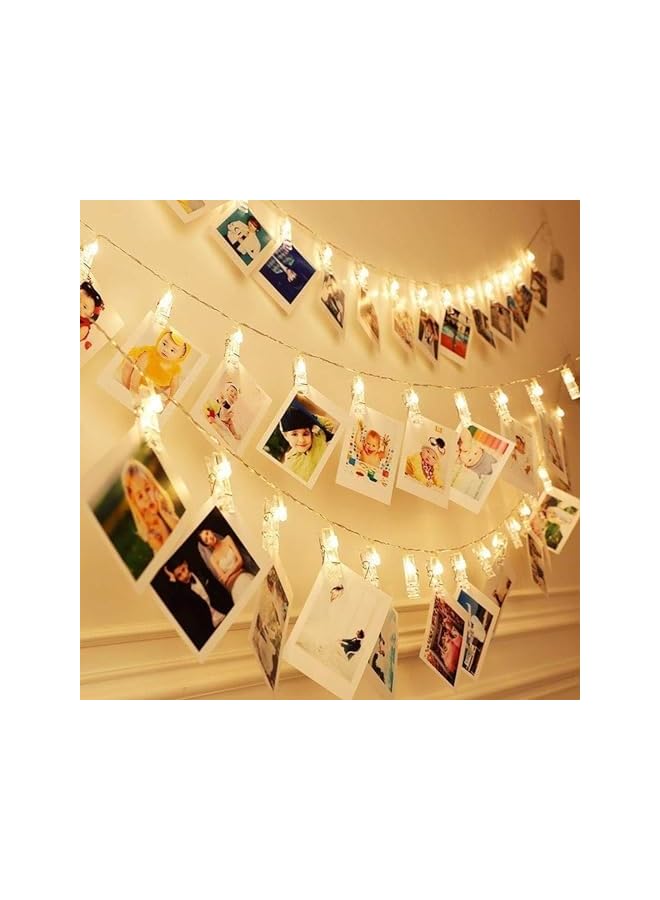The Bros Photo Clip String Lights, LED Battery Operated Starry Fairy Copper String Lights with Clips Warm White for Pictures Bedroom Wall Patio Halloween Thanksgiving Christmas Party Wedding Décor  - Image 2
