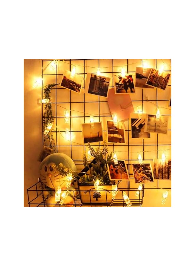 The Bros Photo Clip String Lights, LED Battery Operated Starry Fairy Copper String Lights with Clips Warm White for Pictures Bedroom Wall Patio Halloween Thanksgiving Christmas Party Wedding Décor  - Image 4