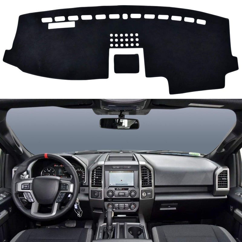 SPEEDWOW Dashboard Dash Board Cover Mat Carpet Compatible with Ford F150 F150 20152020With Warning anticollision Light Models