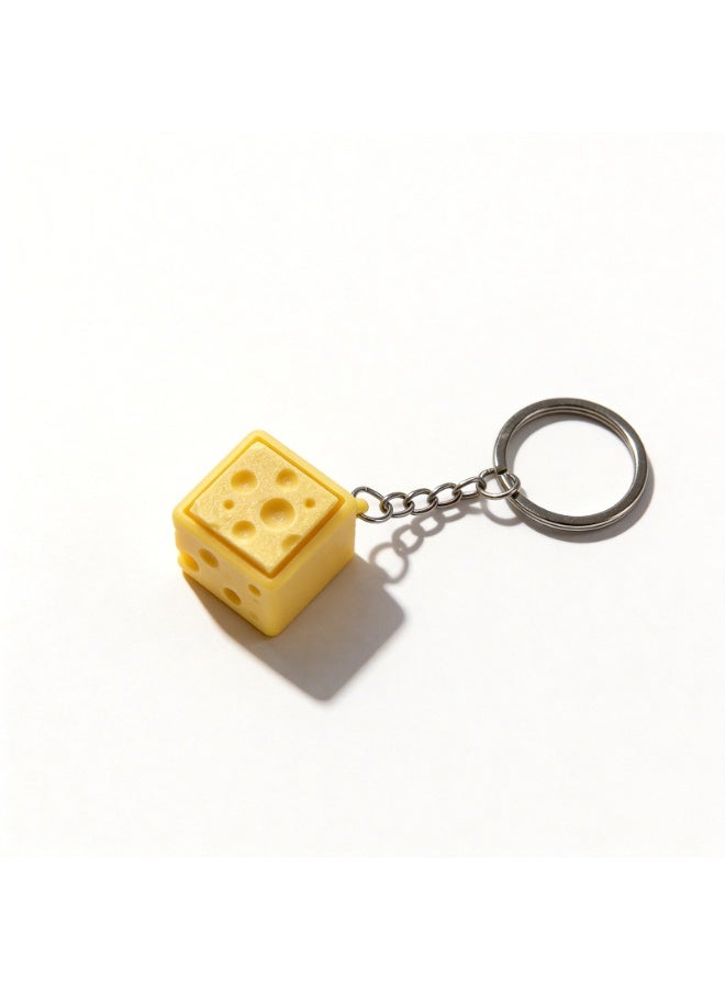 general Blocky keycap keychains, 6 mixed designs, press-to-depress, fingertip toy, student backpack charm, Minecraft game peripheral. - Image 3