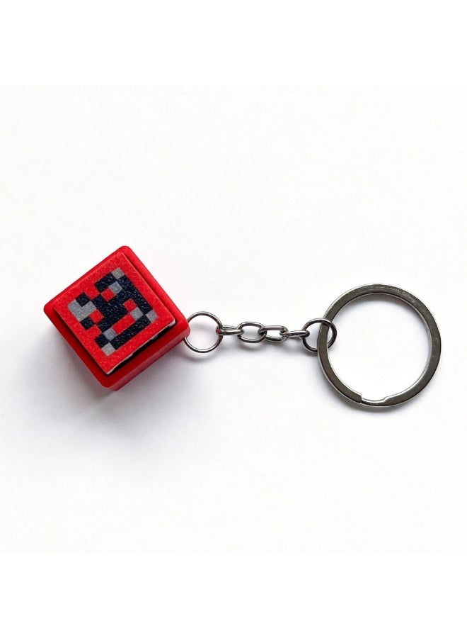 general Blocky keycap keychains, 6 mixed designs, press-to-depress, fingertip toy, student backpack charm, Minecraft game peripheral. - Image 4
