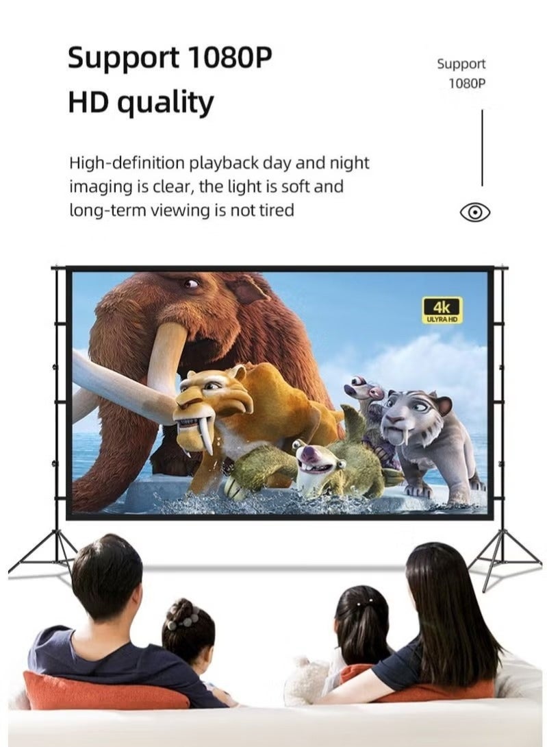 WALALLA 150 inch 16:9 Outdoor and Indoor Portable Projector Screen with 2.6M High Tripod Stands - Image 4