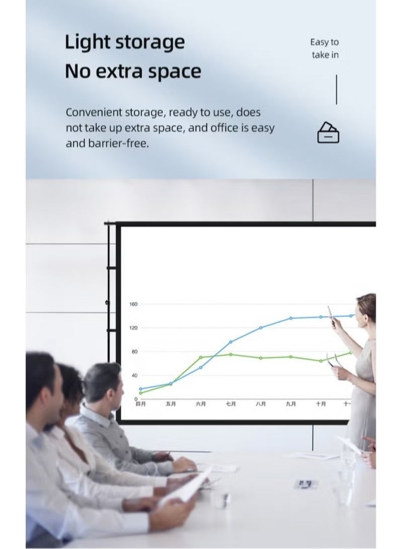 WALALLA 150 inch 16:9 Outdoor and Indoor Portable Projector Screen with 2.6M High Tripod Stands - Image 5