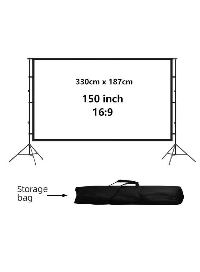 WALALLA 150 inch 16:9 Outdoor and Indoor Portable Projector Screen with 2.6M High Tripod Stands - Image 1