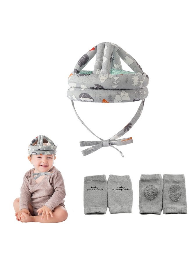 N.C Baby Safety Helmet Infant Toddler Breathable & Adjustable Head Cushion Bumper Bonnet for Running Walking Crawling（Grey Forest） - Image 1