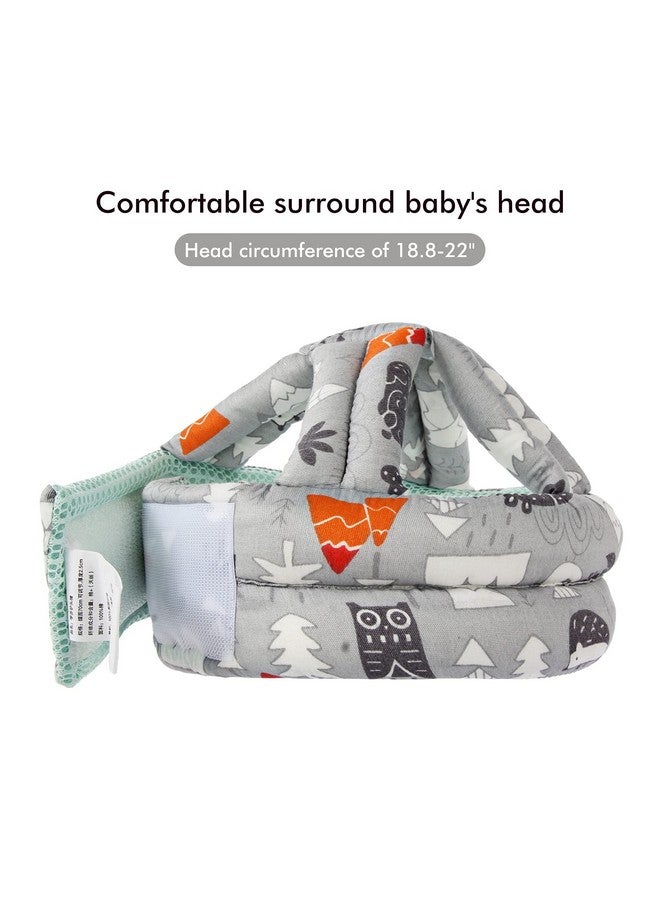 N.C Baby Safety Helmet Infant Toddler Breathable & Adjustable Head Cushion Bumper Bonnet for Running Walking Crawling（Grey Forest） - Image 3