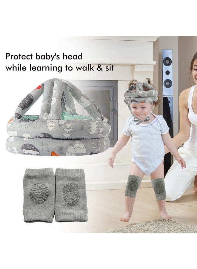 N.C Baby Safety Helmet Infant Toddler Breathable & Adjustable Head Cushion Bumper Bonnet for Running Walking Crawling（Grey Forest） - Image 5