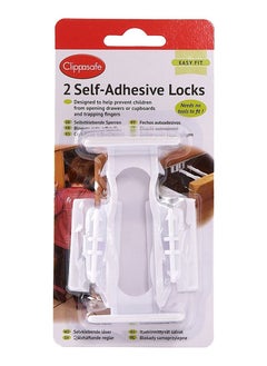 Clippasafe Self-Adhesive Cupboard & Drawer Locks White Pack Of 2  - Image 1