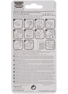 Clippasafe Self-Adhesive Cupboard & Drawer Locks White Pack Of 2  - Image 3