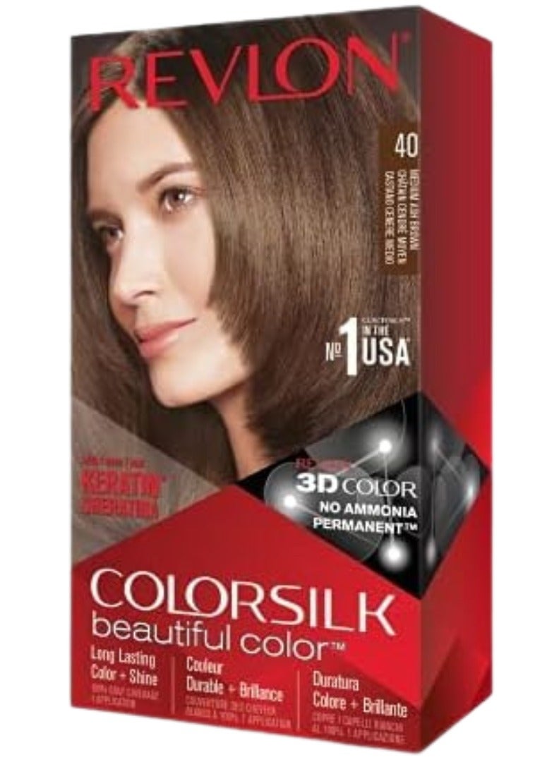 ريفلون صبغة شعر كلر سيلك - بني رمادى متوسط 40 - Image 1