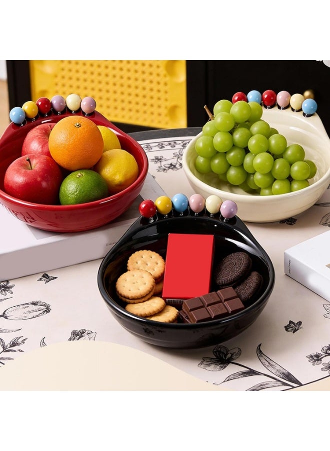 Fruit Serving Bowl with Stainless Steel Forks Snacks Holder for Family Gatherings and Parties Portable Treat Bowl - Image 3
