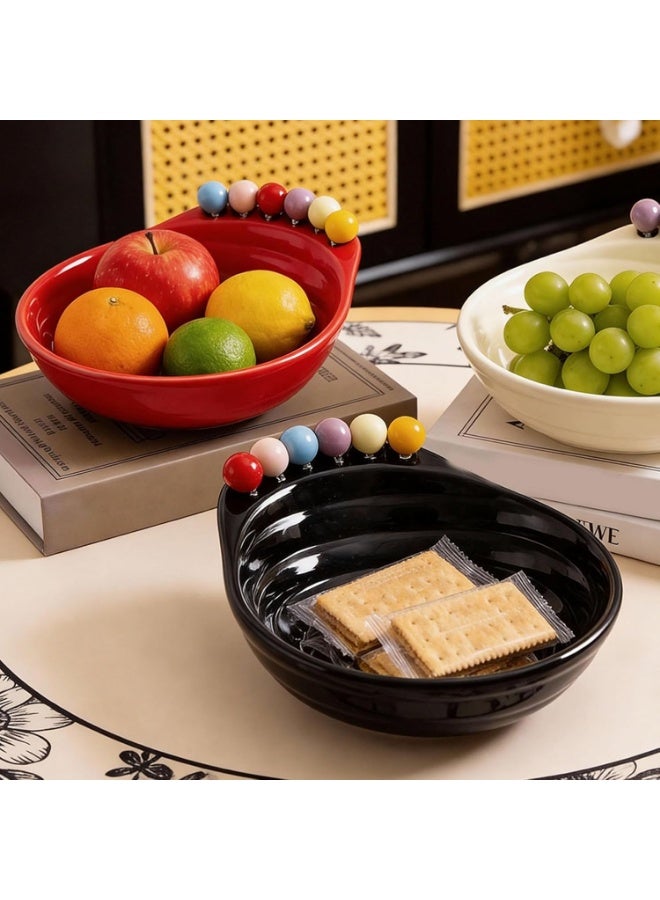 Fruit Serving Bowl with Stainless Steel Forks Snacks Holder for Family Gatherings and Parties Portable Treat Bowl - Image 4