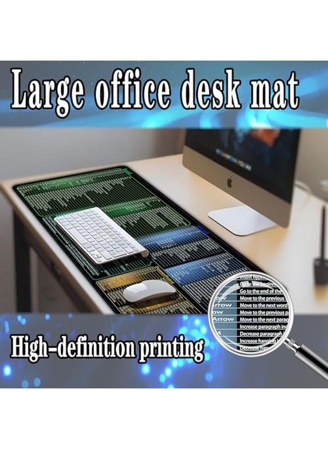 erorex - Excel Word Windows Ppt Cheat Sheet Mousepad Extra Large Office Desk Accessories Desk Mat Office Keyboard Shortcuts Mouse Pad Non Slip Desk Mouse Pad Computer Gaming Desk Pad - Image 1