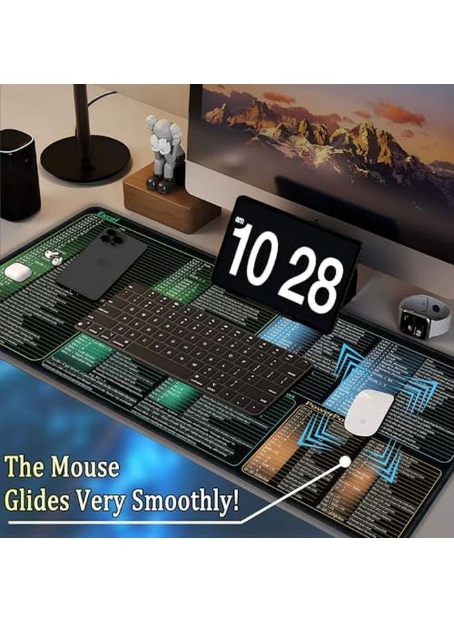 erorex - Excel Word Windows Ppt Cheat Sheet Mousepad Extra Large Office Desk Accessories Desk Mat Office Keyboard Shortcuts Mouse Pad Non Slip Desk Mouse Pad Computer Gaming Desk Pad - Image 1