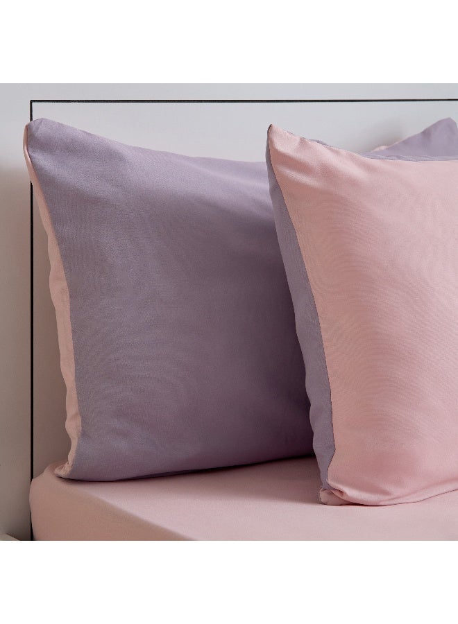 Home Box Reversible Microfibre Pillow Cover Set - Pink and Purple for Kids - Image 4