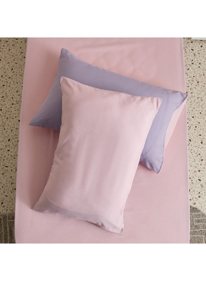 Home Box Reversible Microfibre Pillow Cover Set - Pink and Purple for Kids - Image 5