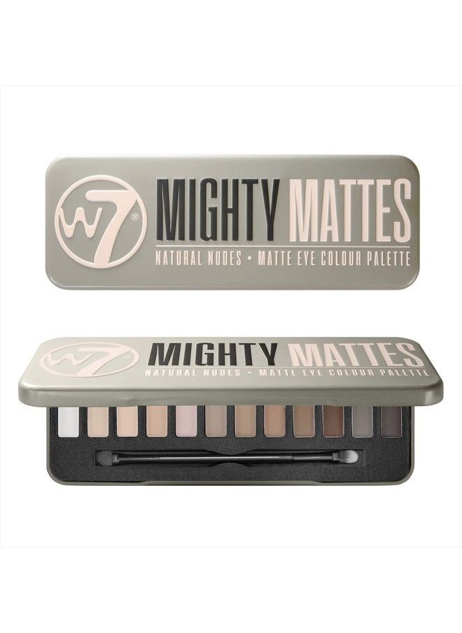 W7 - Mighty Mattes Eyeshadow Palette - 12 Natural Nude Colours - Flawless Long-Lasting Makeup - Image 1