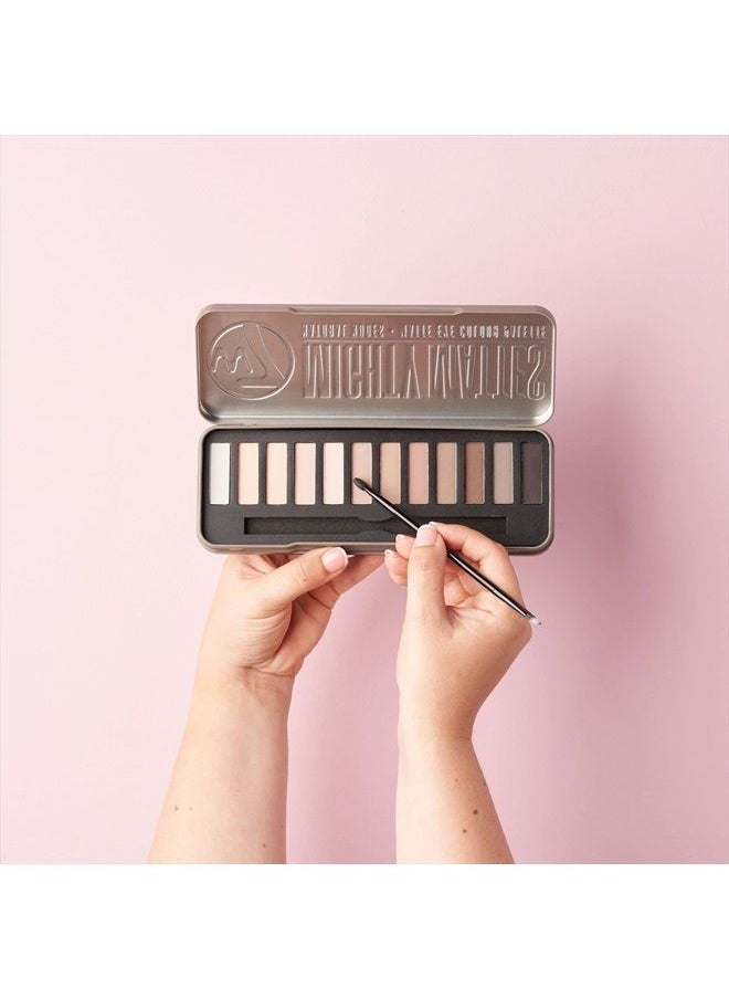 W7 - Mighty Mattes Eyeshadow Palette - 12 Natural Nude Colours - Flawless Long-Lasting Makeup - Image 1
