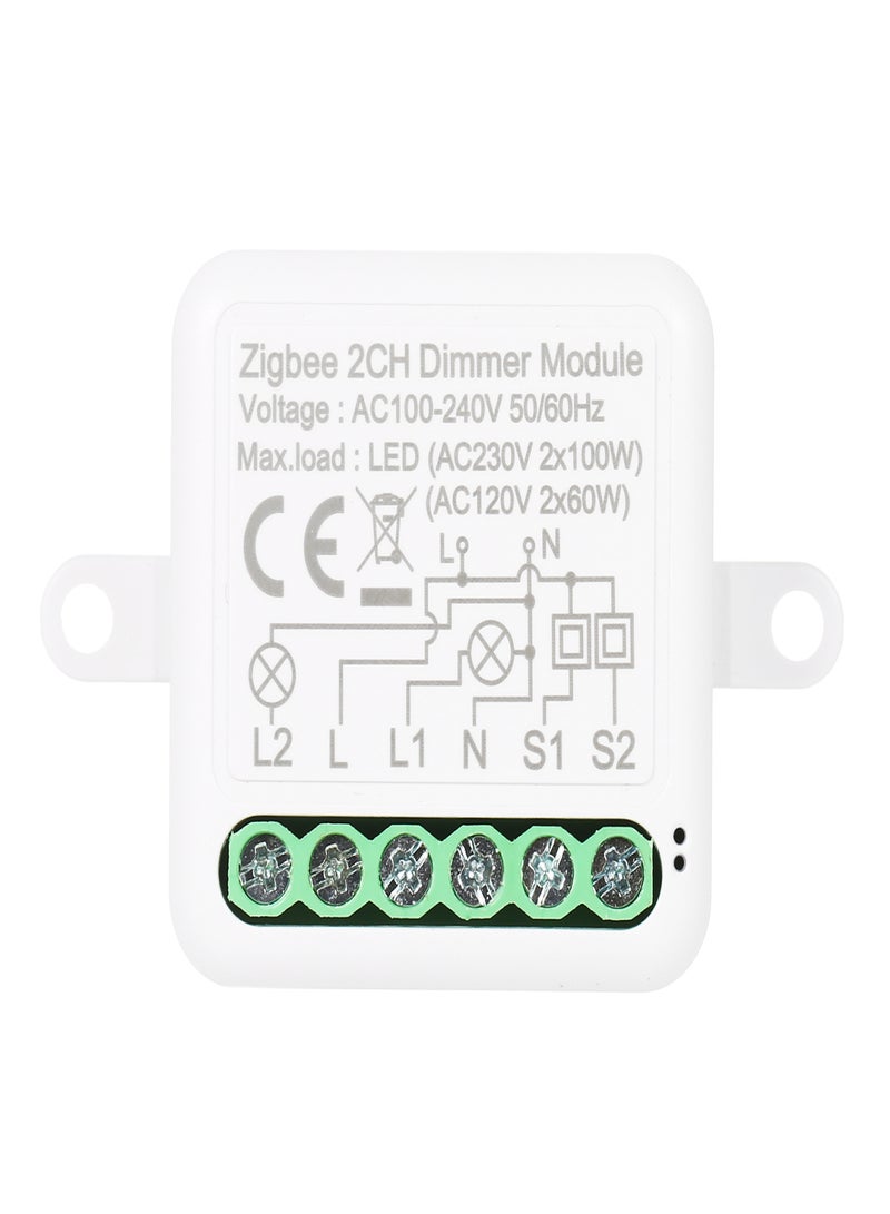 تويا وحدة تبديل زيجبي ديمر للتحكم عن بعد في تطبيق ستارة جوجل هوم، مفتاح ثنائي العصابة - Image 1