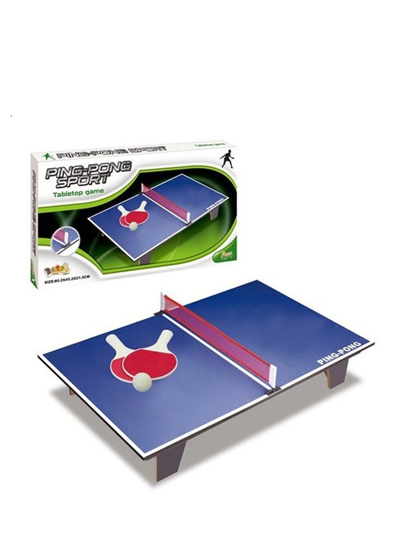Rally Table Tennis (Ping Pong) Table with Rackets and Ball - Blue - 80 x 21.5 x 45 cm - Model 37-4825372 - Image 2
