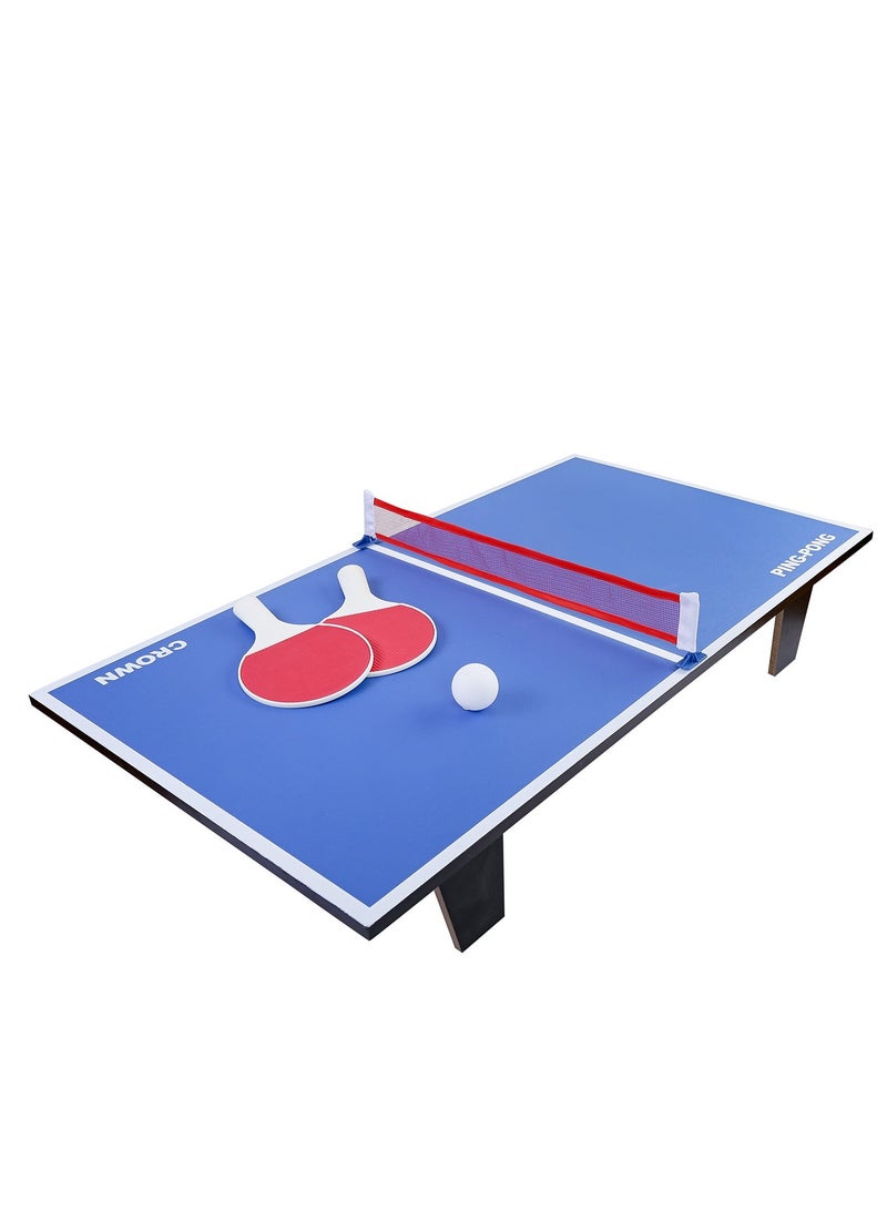 Rally Table Tennis (Ping Pong) Table with Rackets and Ball - Blue - 80 x 21.5 x 45 cm - Model 37-4825372 - Image 1