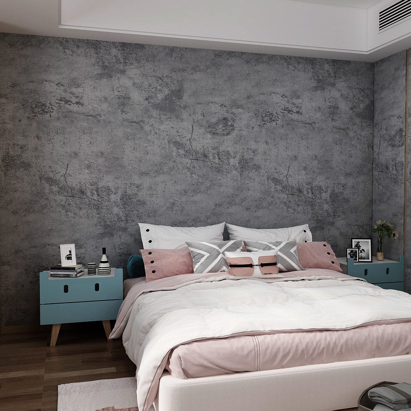 3yecao 16"Ã—591" Large Size Extra Thick Grey Blue Concrete Wallpaper Peel and Stick Industrial Dark Blue Gray Cracked Concrete Contact Paper Vinyl Grey Cement Sticker for Bedroom Bathroom Gym Walls - Image 1